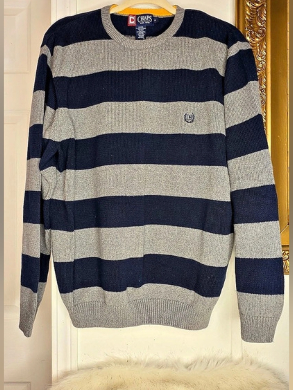 Chaps Est.1978 Men's Striped Cotton Crewneck Size Medium